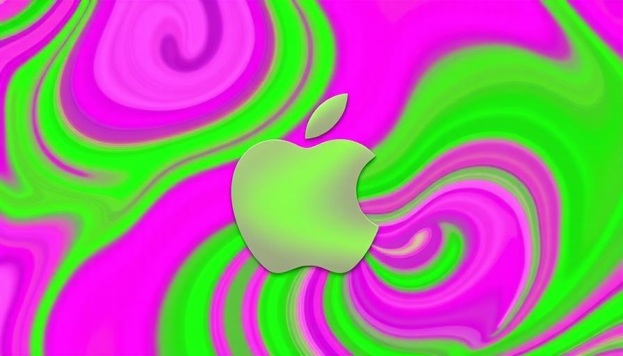 Colorful Apple logo with swirling stripes for Apple iOS 18.