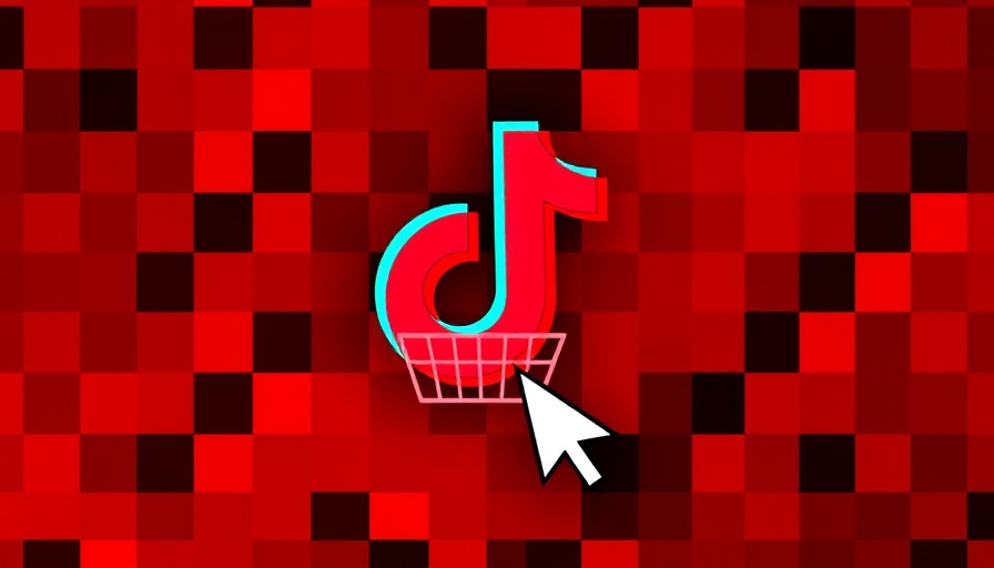 Digital art illustration of TikTok ban with checkerboard pattern.