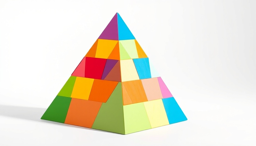 Colorful pyramid on white background symbolizing holistic ROI.