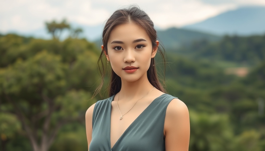 Elegant young woman considering long-term care planning outdoors.