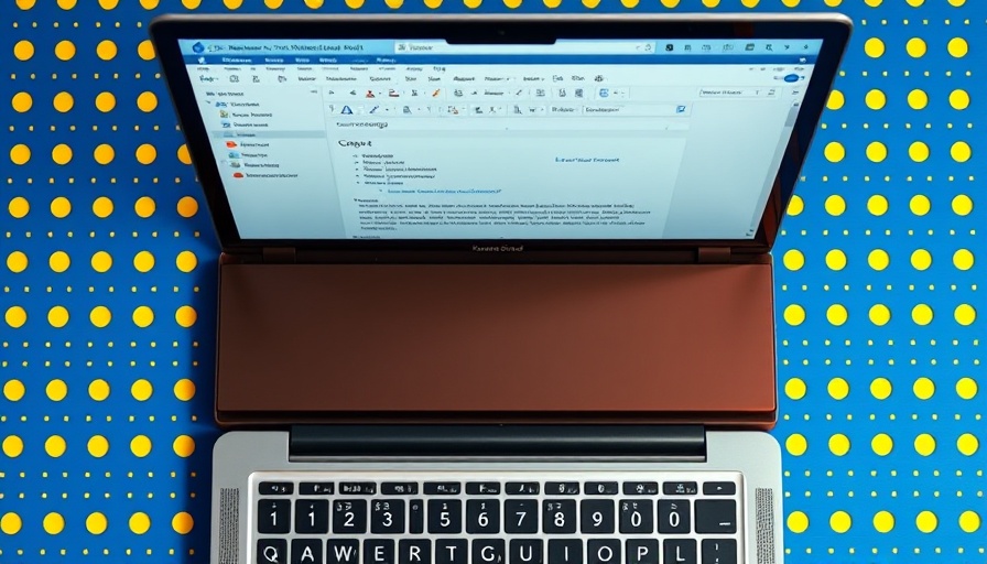 Microsoft Copilot tutorial on a laptop screen, colorful backdrop.