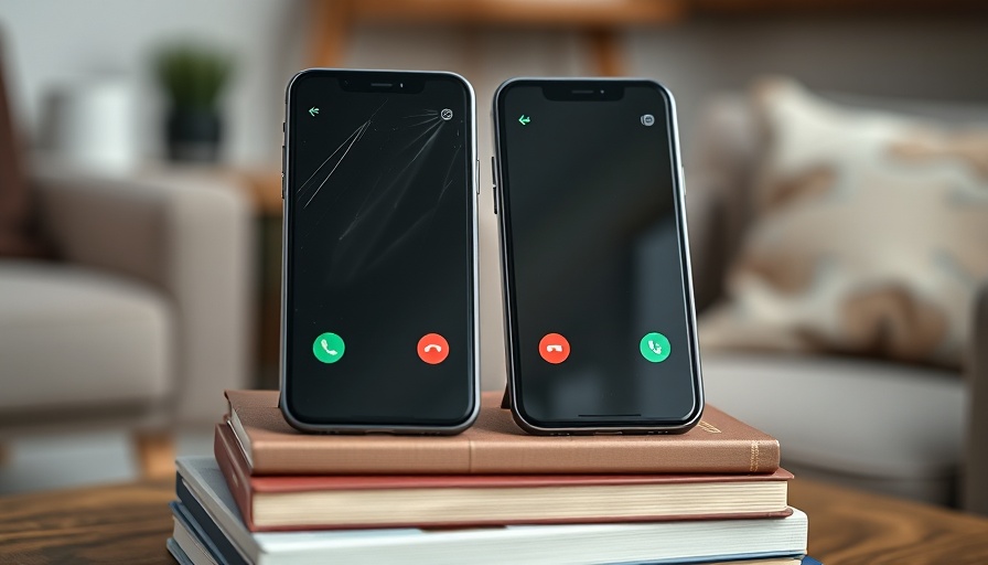 Gemini Live call on smartphones side by side on books.