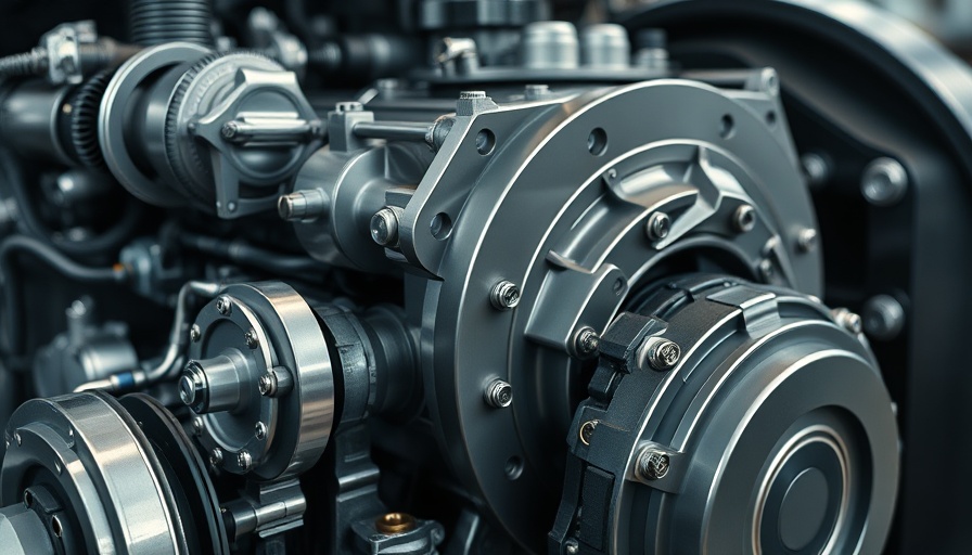 Modern flex fuel engine close-up in industrial setting