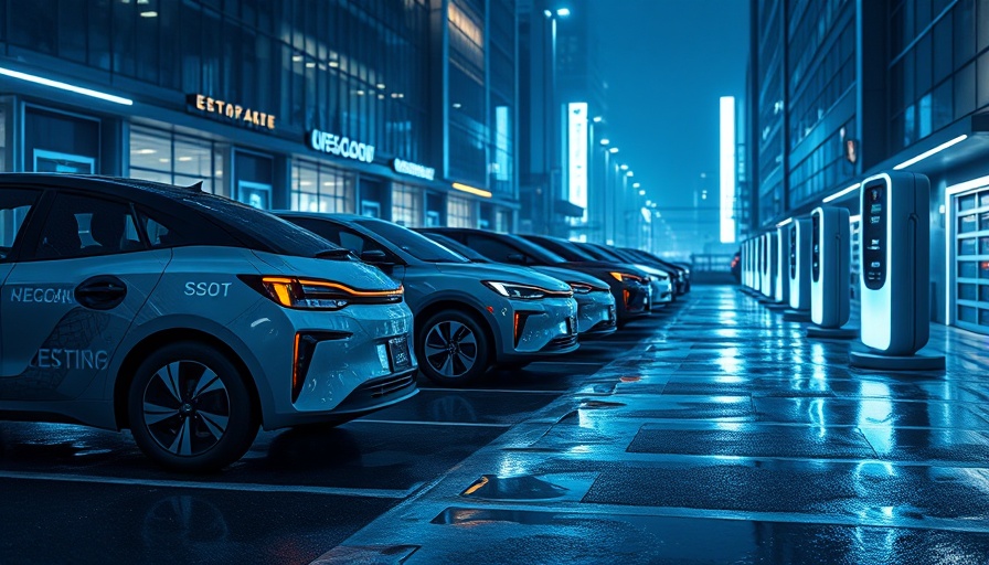 EV Charging Simulation: Electric cars at a futuristic station.