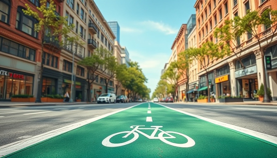 Hobart bike lanes on urban street with green lane marking.