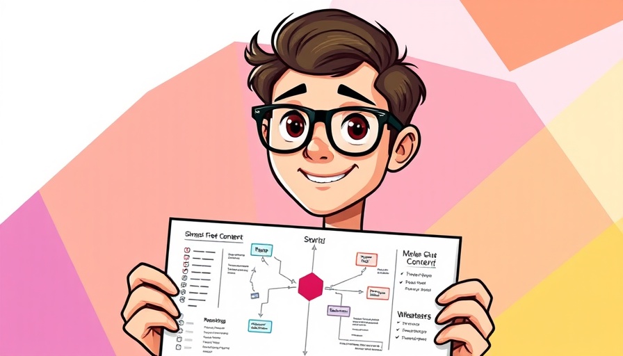 Illustration of content production checklist in vibrant colors.