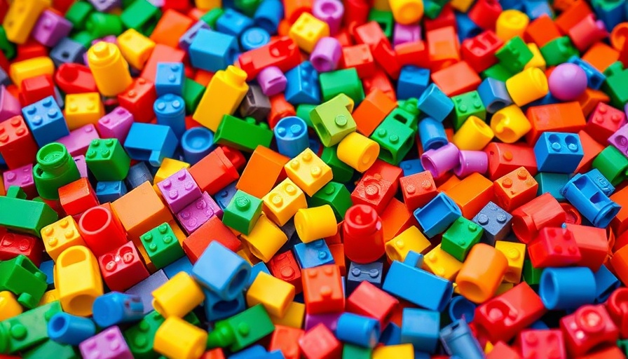 Colorful building blocks scattered vividly in play area.