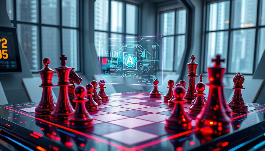 Futuristic Chess AI analysis with holographic display