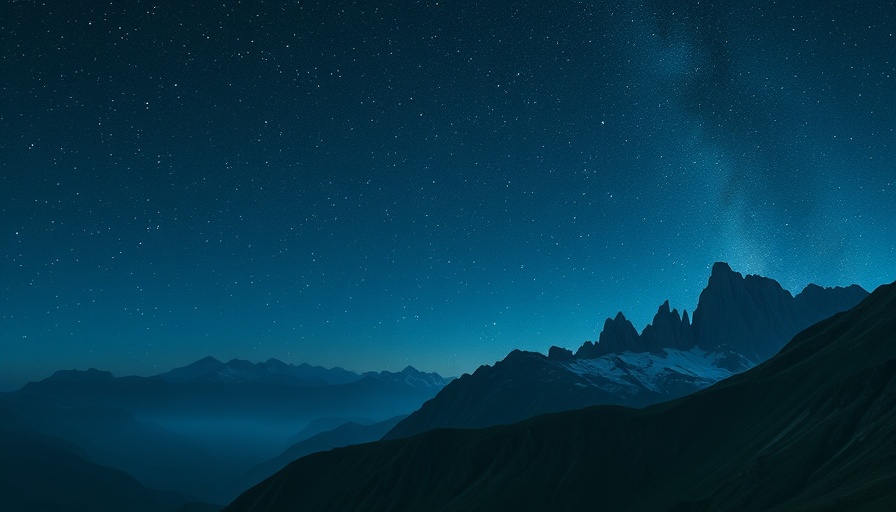 Breathtaking starry night over majestic mountains, nature finance.