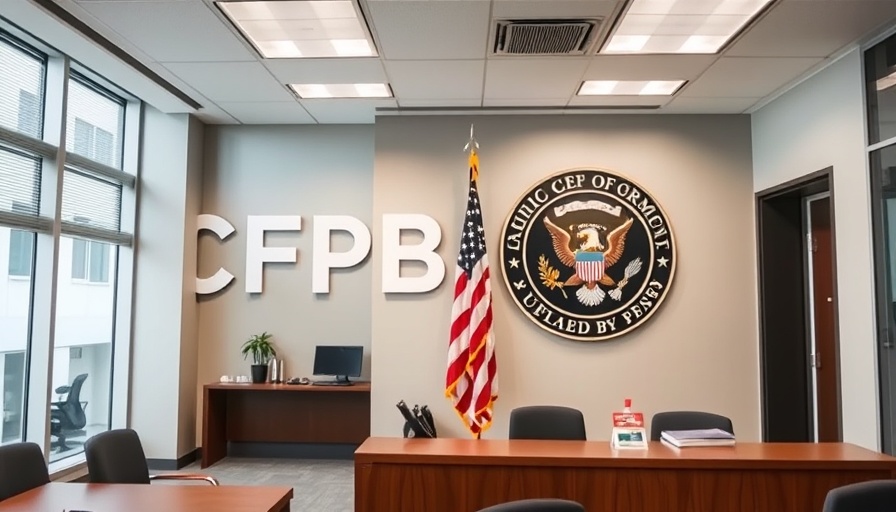 Government office with CFPB logo, related to auto loans.