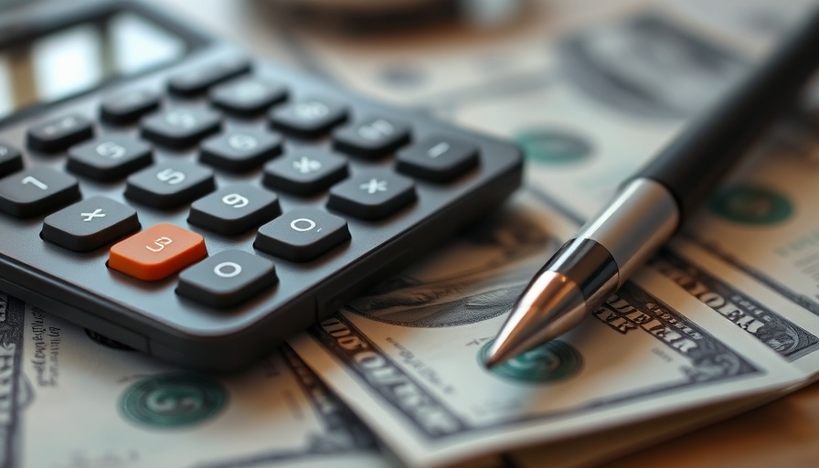 Sverica investment financial planning setup with calculator and cash.