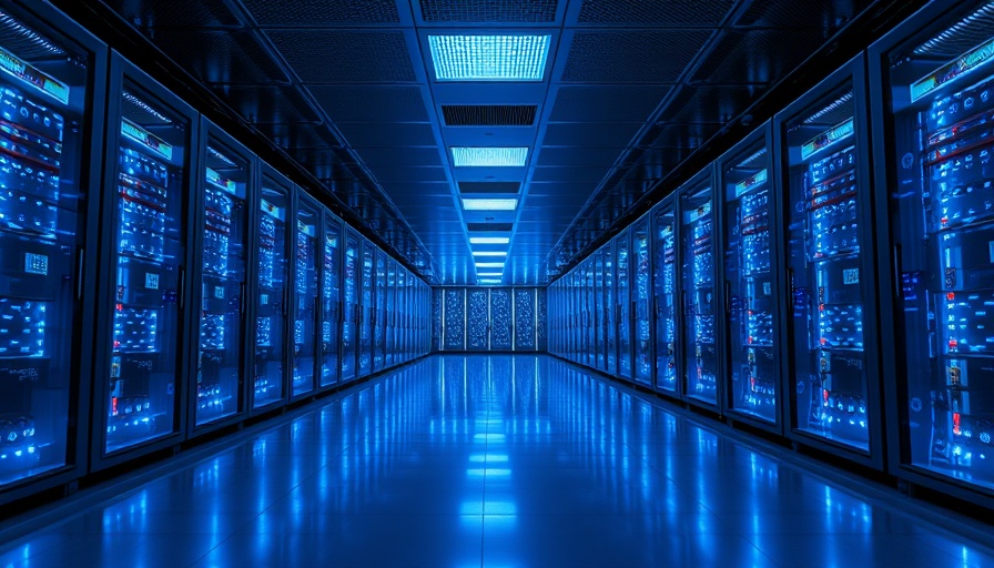 Modern data center with illuminated server racks, highlighting data center investment