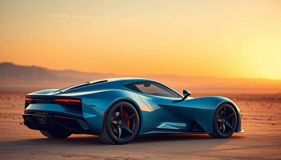 Futuristic Renault Filante Record 2025 sports car at sunset.
