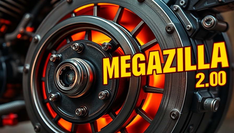 Megazilla 2.0 flywheel close-up with bold text.