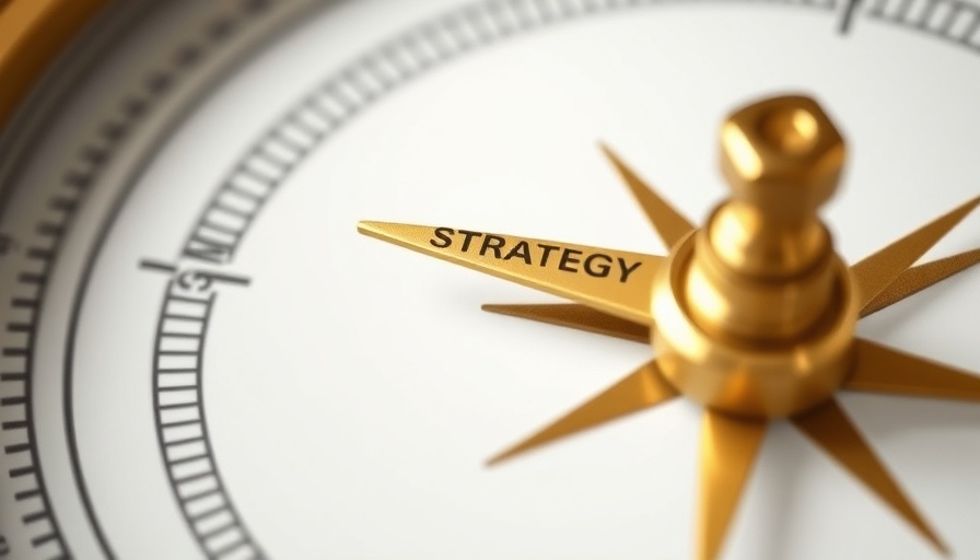 Compass needle pointing to strategy, February dealership strategies concept.