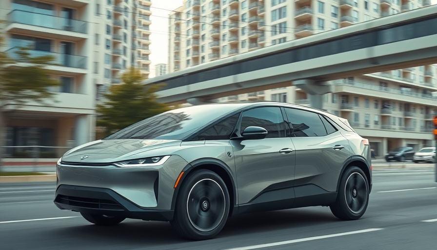 Modern electric SUV on city street reflecting GM electric vehicles profit.