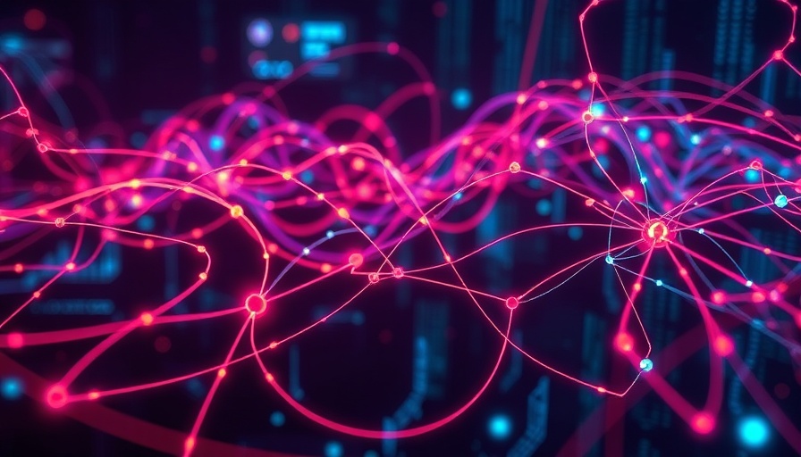 Futuristic neural networks concept with glowing data streams