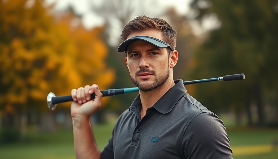 Quade Cummins golfer at sunset holding club confidently