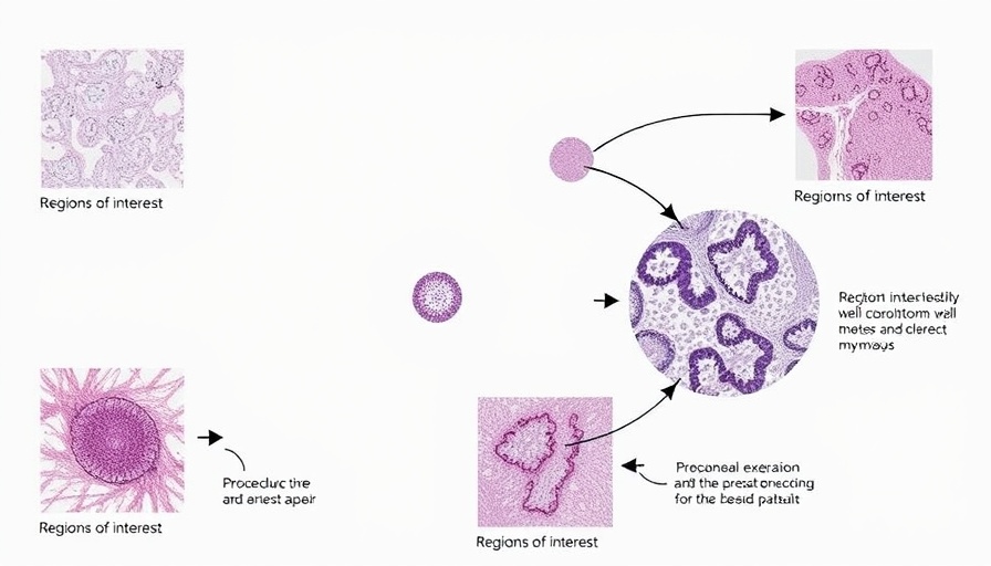 Digital Pathology process illustration with slide analysis and segmentation.