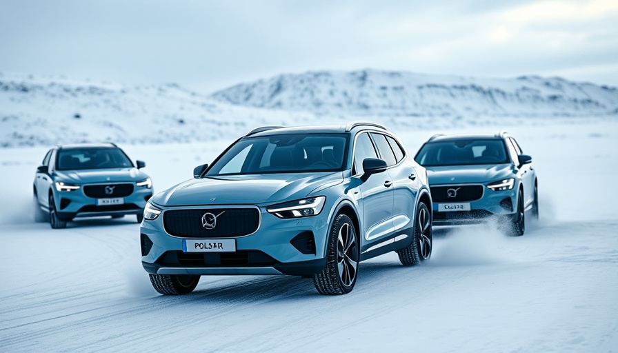 Polestar Arctic Circle EVs driving on snowy landscape.