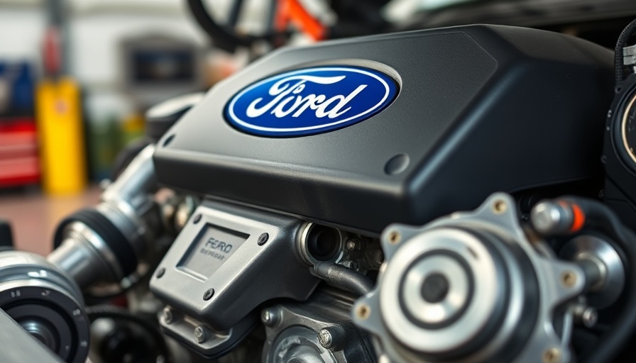 Close-up of Ford Performance engine logo indicating affordable cars.