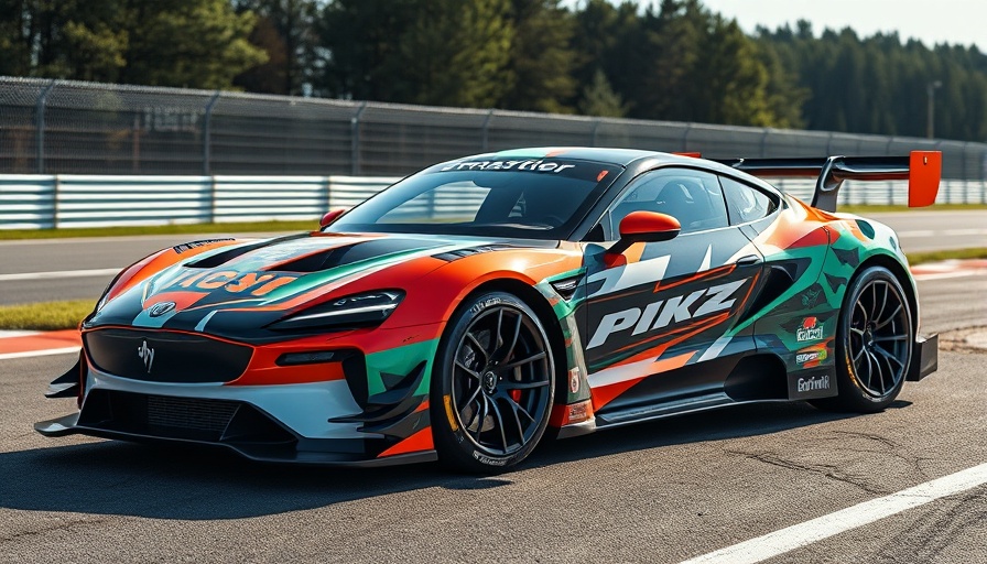 Mach-E prototype race car on a sunny day.