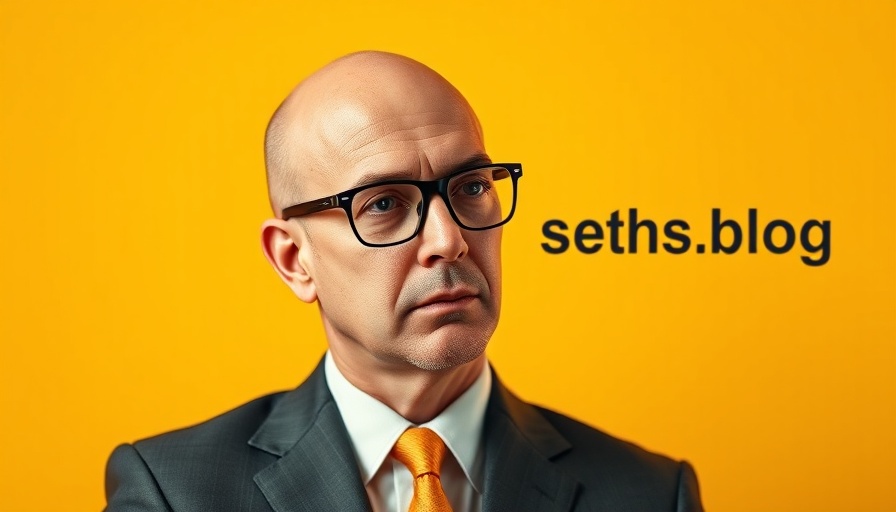 Bald man in glasses with 'seths.blog' text on yellow background, systems and culture.