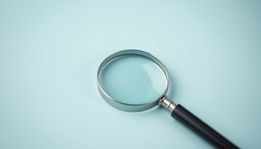 Magnifying glass on blue background, related to Multimodal Embedding Models.