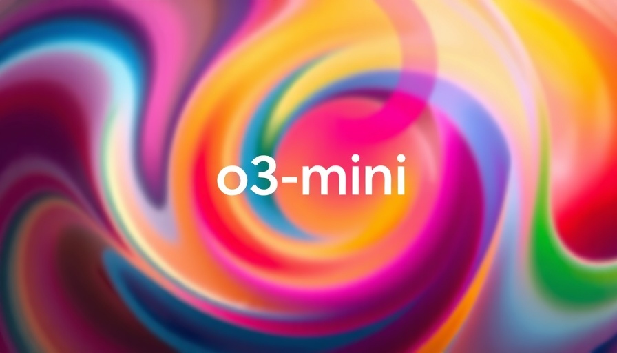o3-mini reasoning model with colorful abstract background.