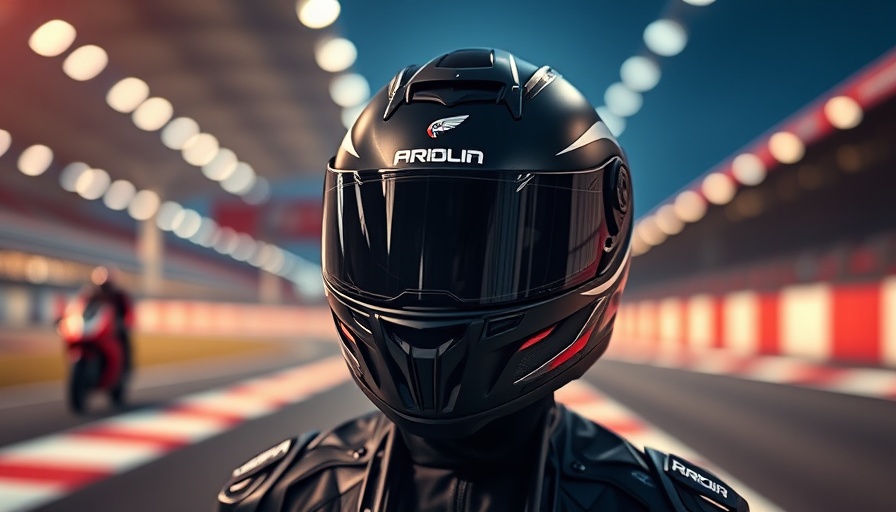 KYT Helmets branding with sleek black helmet on race track.