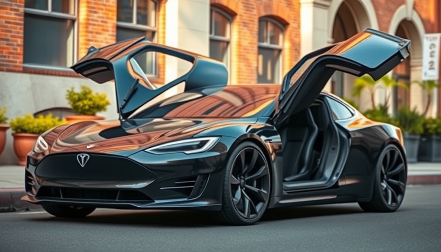 Futuristic Tesla parked on urban street, highlighting Tesla innovations.