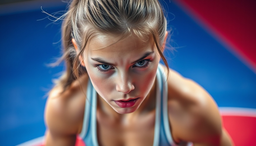Dove Sports ReIllustrated young female wrestler focused in vibrant sports cover.