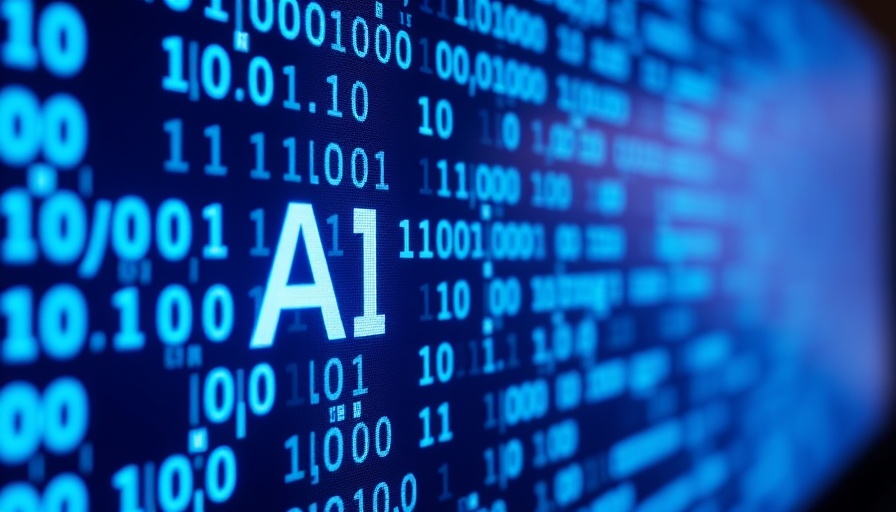 AI reasoning model concept with binary code and tech logo