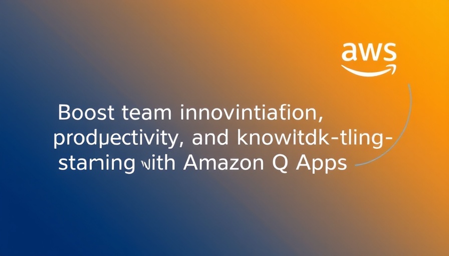 Amazon Q Apps banner with AWS logo and productivity text