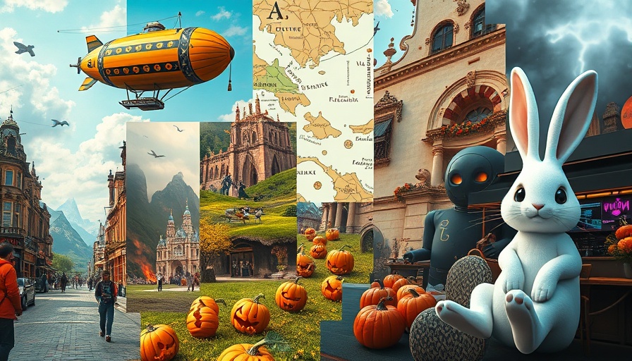 Collage of diverse AI-generated art pieces highlighting AI art copyright.