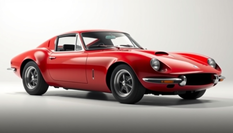 Classic red sports car with glossy finish in studio.
