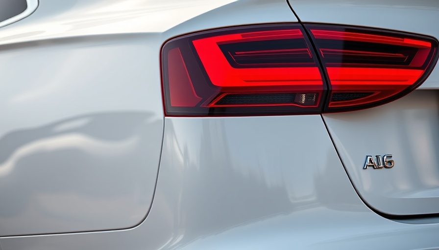 Close-up of Audi A6 taillight featuring the company's naming strategy.