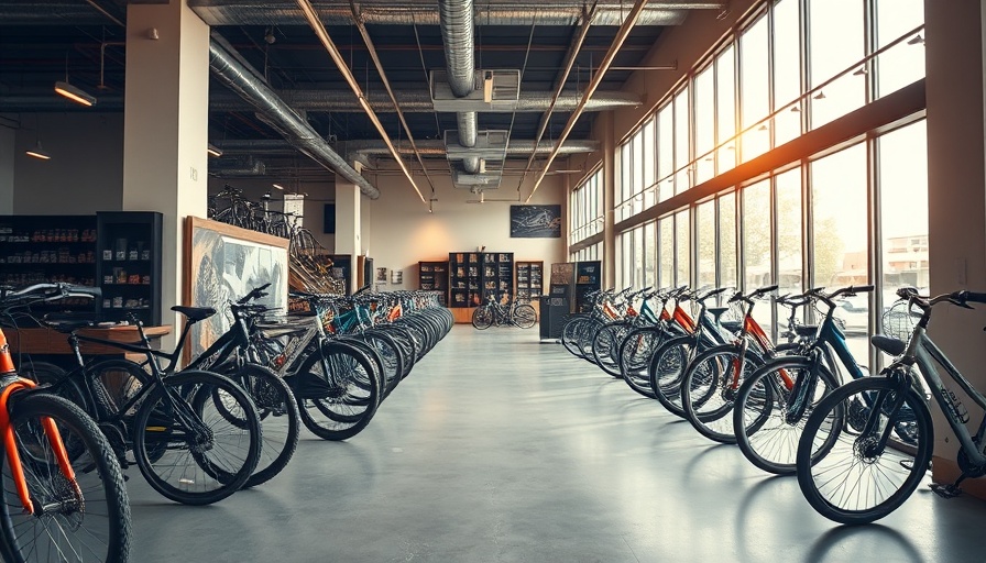 Modern bicycle showroom featuring a hybrid retail strategy.