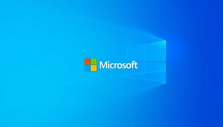 Microsoft logo with abstract blue background