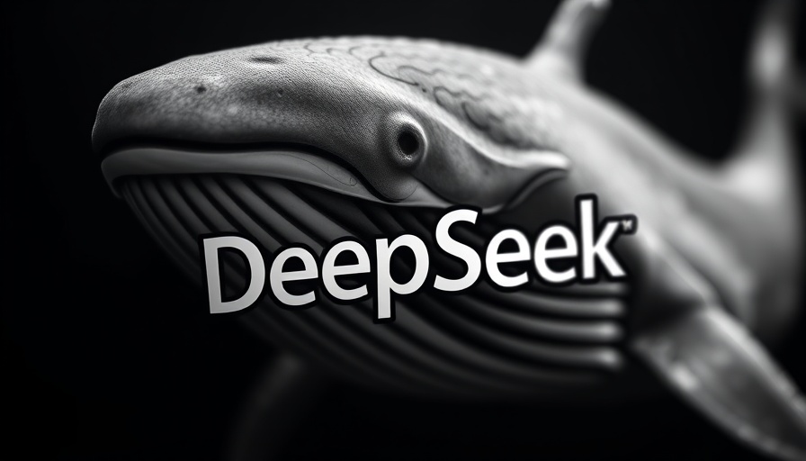 DeepSeek AI Impact depicted with a magnified whale logo and text.