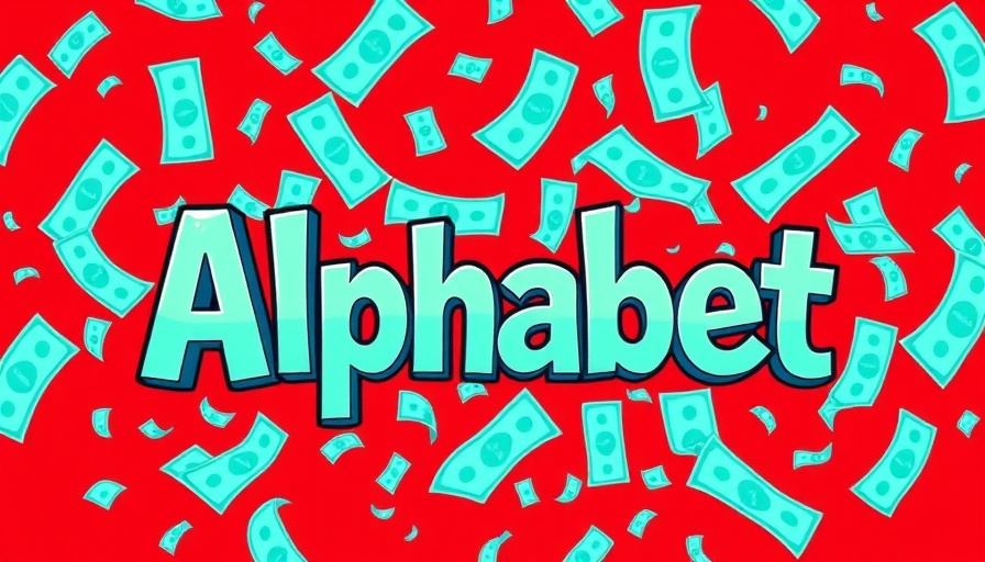 AI investment illustration with dollar bills and Alphabet logo.