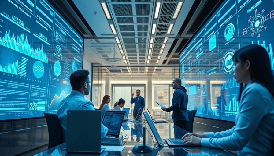 Futuristic AI workspace showcasing agentic AI workflows.