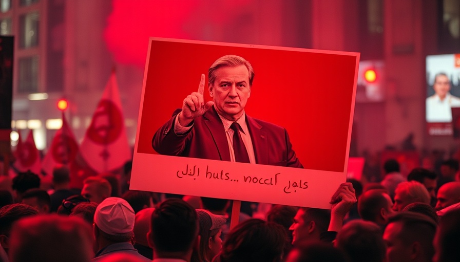Protest sign showing controversial gesture at a public event.