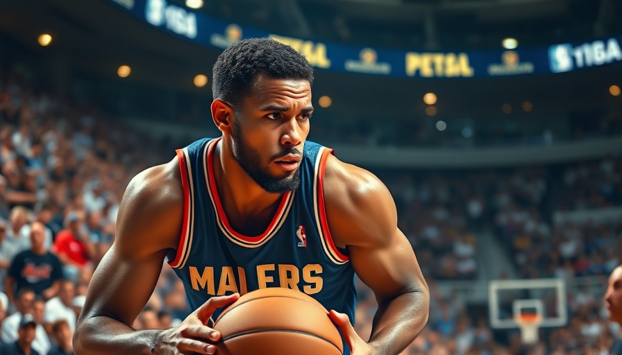 Dynamic basketball player with smart basketball, photorealistic, stadium.