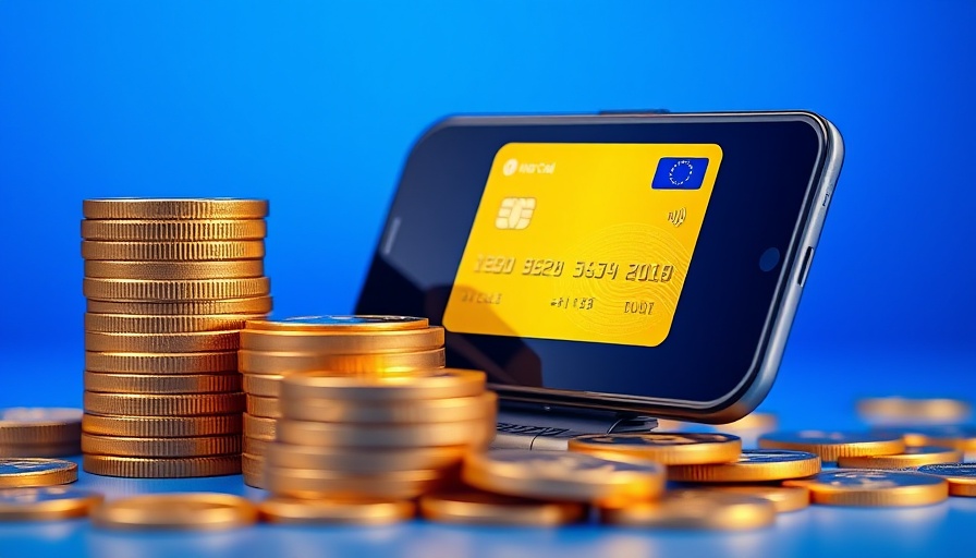 Futuristic digital payment scene with coins and card for deposit management.