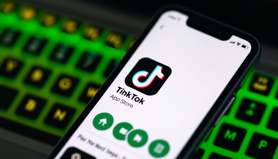 TikTok app store page with holographic overlay, highlighting vulnerabilities.