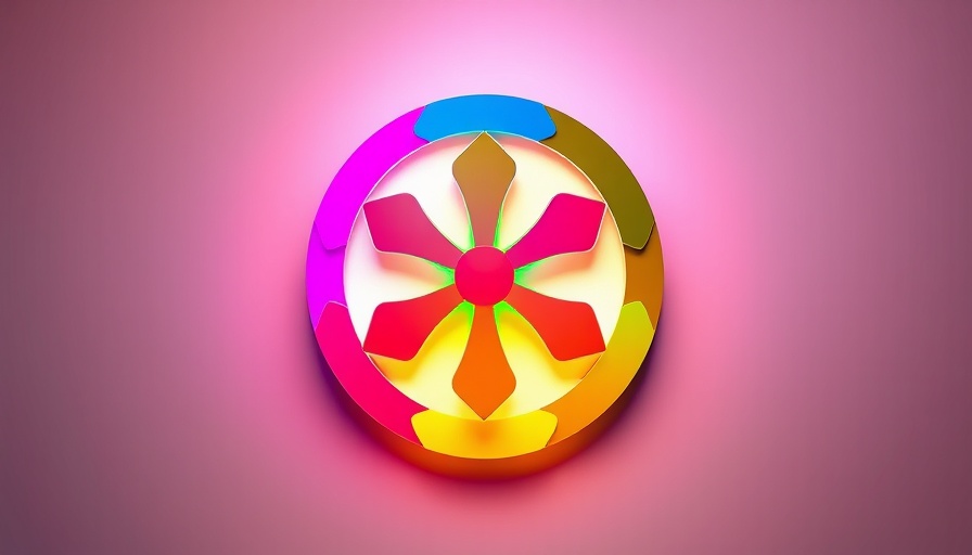Colorful abstract symbol with gradient hues, Microsoft Copilot.