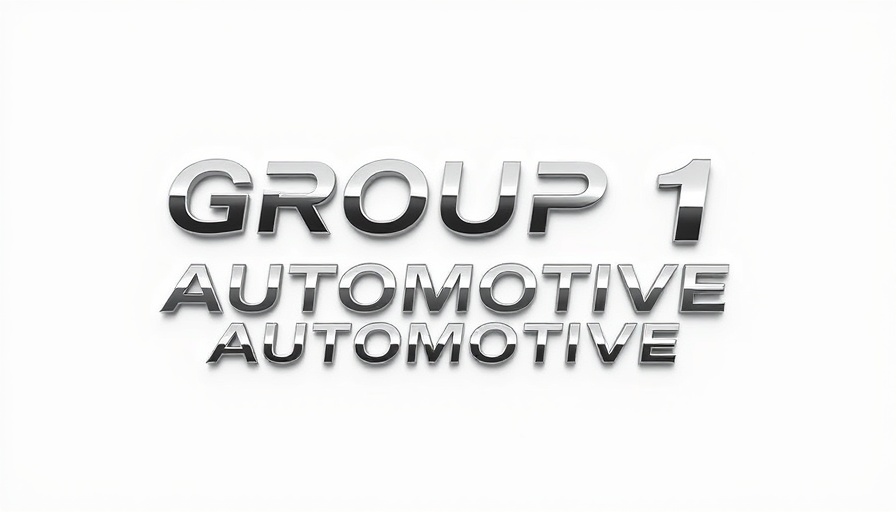 Sleek metallic Group 1 Automotive logo on white.