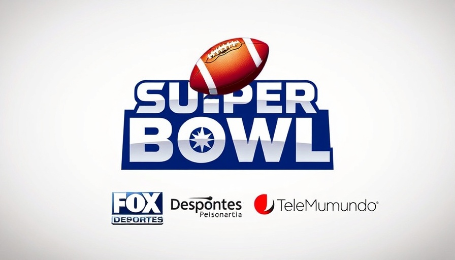 Vibrant Super Bowl logo with Hispanic networks.
