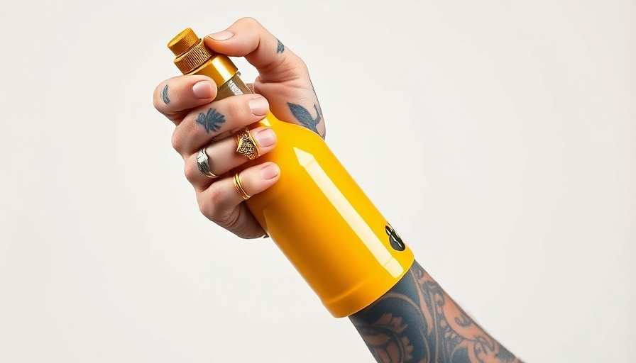 Heinz Mustard Collaboration featuring tattooed hand with jewelry and mustard bottle.